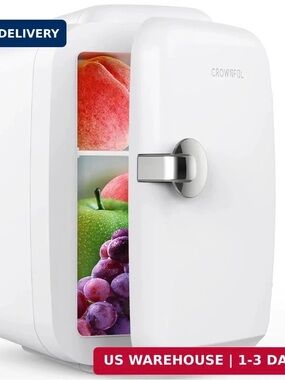 White Electric Mini Fridge for Home - Compact